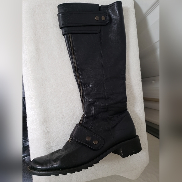 Paul Green Munchen Austria Black Leather Women's tall boots size 8.5 - Picture 3 of 16